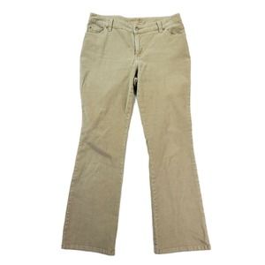 CC - St. John's Bay Boot Cut Corduroy Pants Women 8P Petite Tan Beige Stretch